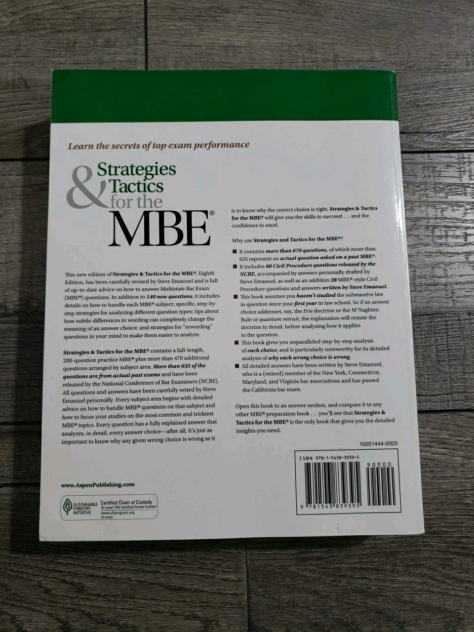 Strategies & Tactics for the MBE (Emanuel Bar Review) (Bar Review Series) 8th Ed