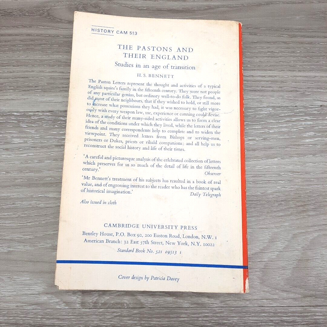 1968 Social History The Pastons and Their England H. S. Bennett