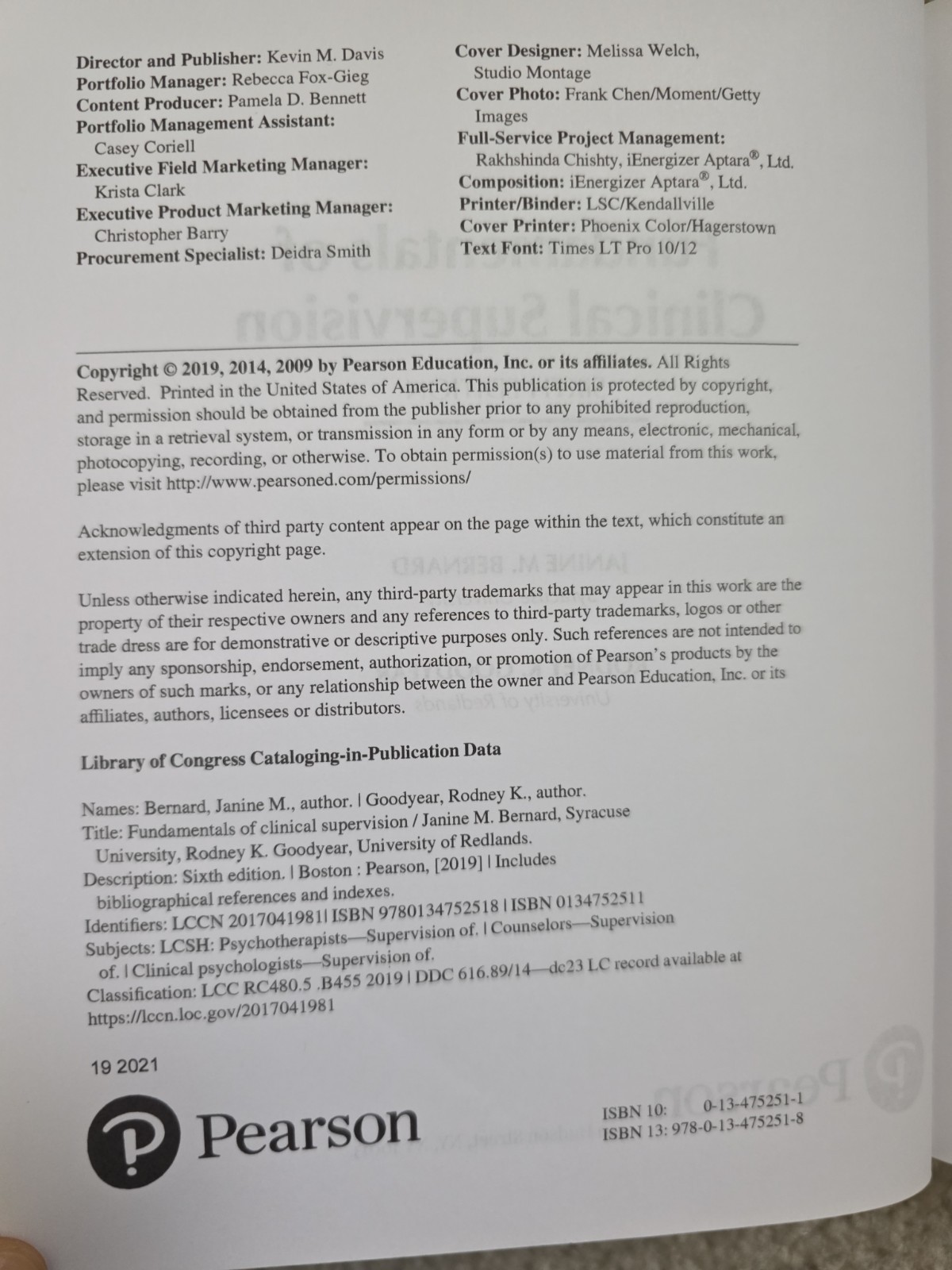 Fundamentals of Clinical Supervision by Rodney Goodyear and Janine Bernard…