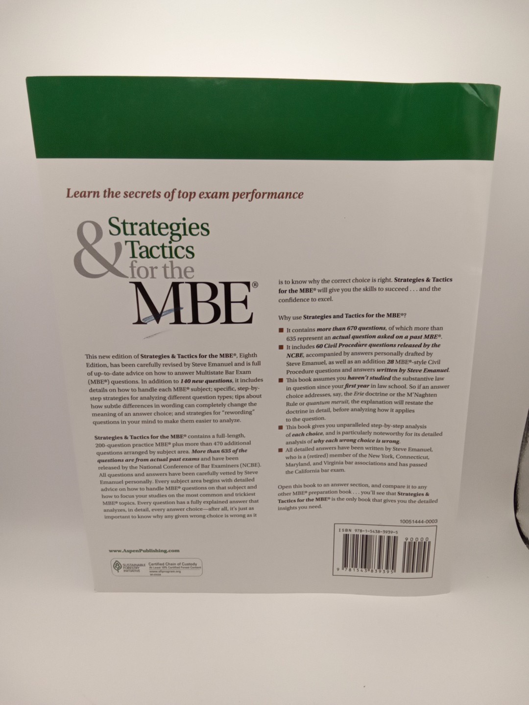 Bar Review Ser.: Strategies and Tactics® for the Mbe® : Multistate Bar Exam