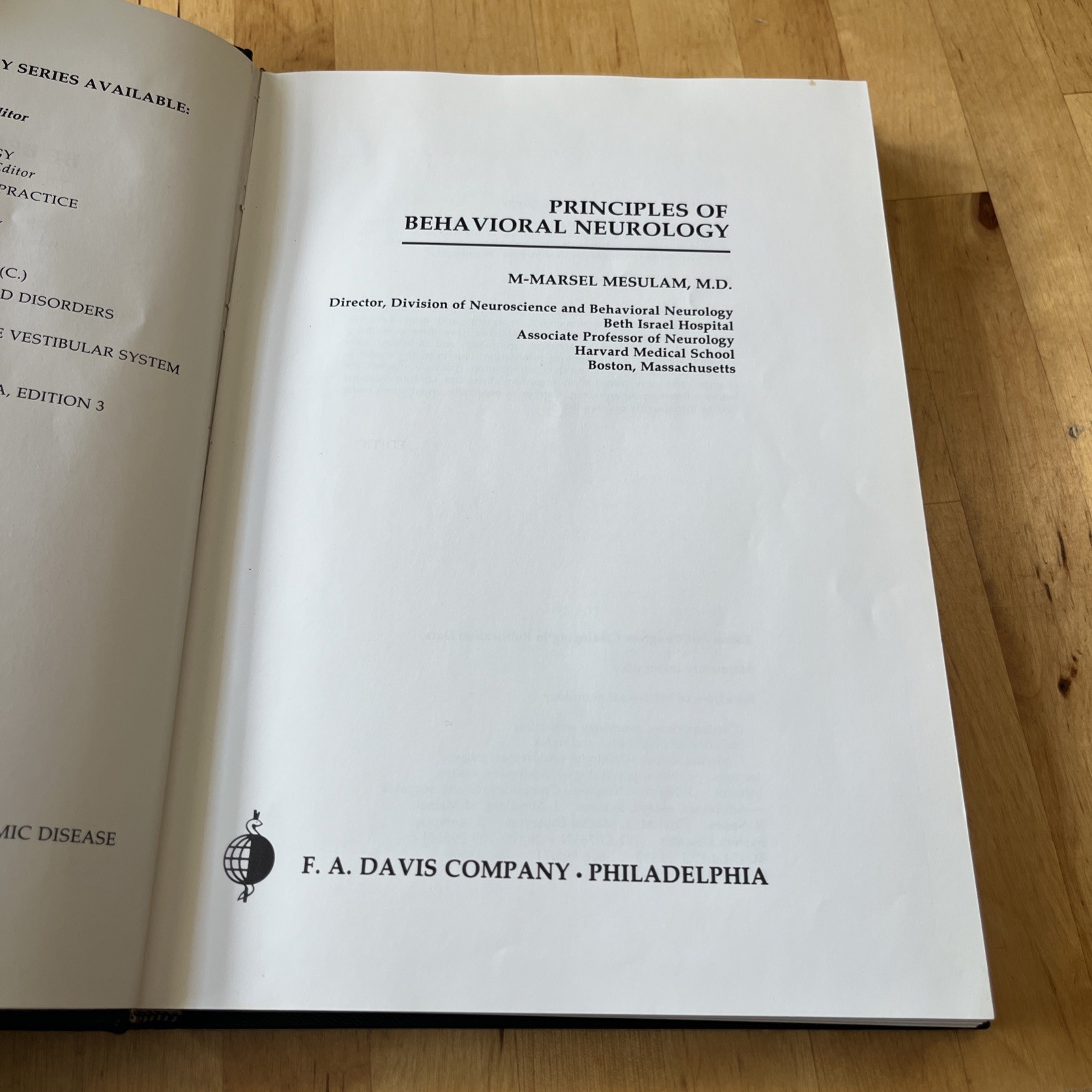 Principles of Behavioral Neurology M-Marsel Mesulam 1st Edition/Print, Cognitive