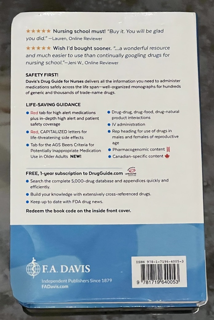 Davis’s Drug Guide for Nurses by April Hazard Vallerand and Cynthia A….