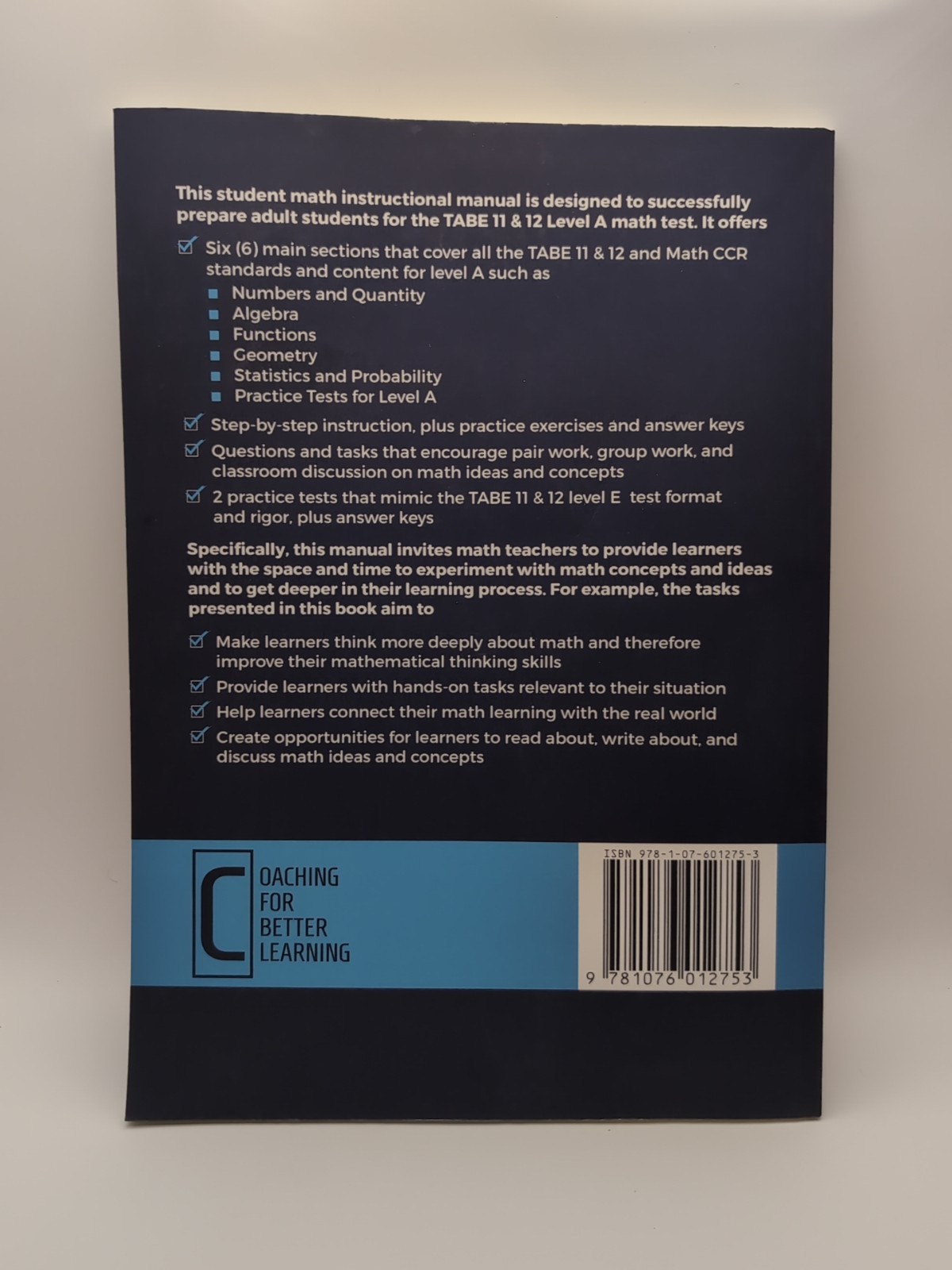 Tabe 11 &12 Math Student Textbooks Ser.: TABE 11 and 12 Student Math Manual and