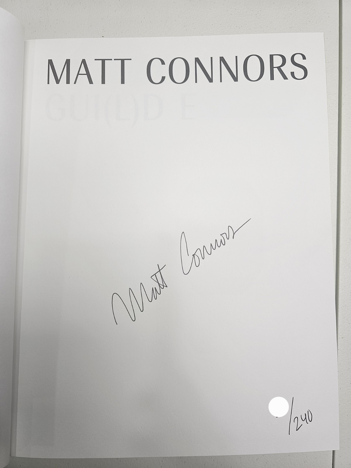 Matt Connors GUI(L)DE Special Edition of 240 Art Books