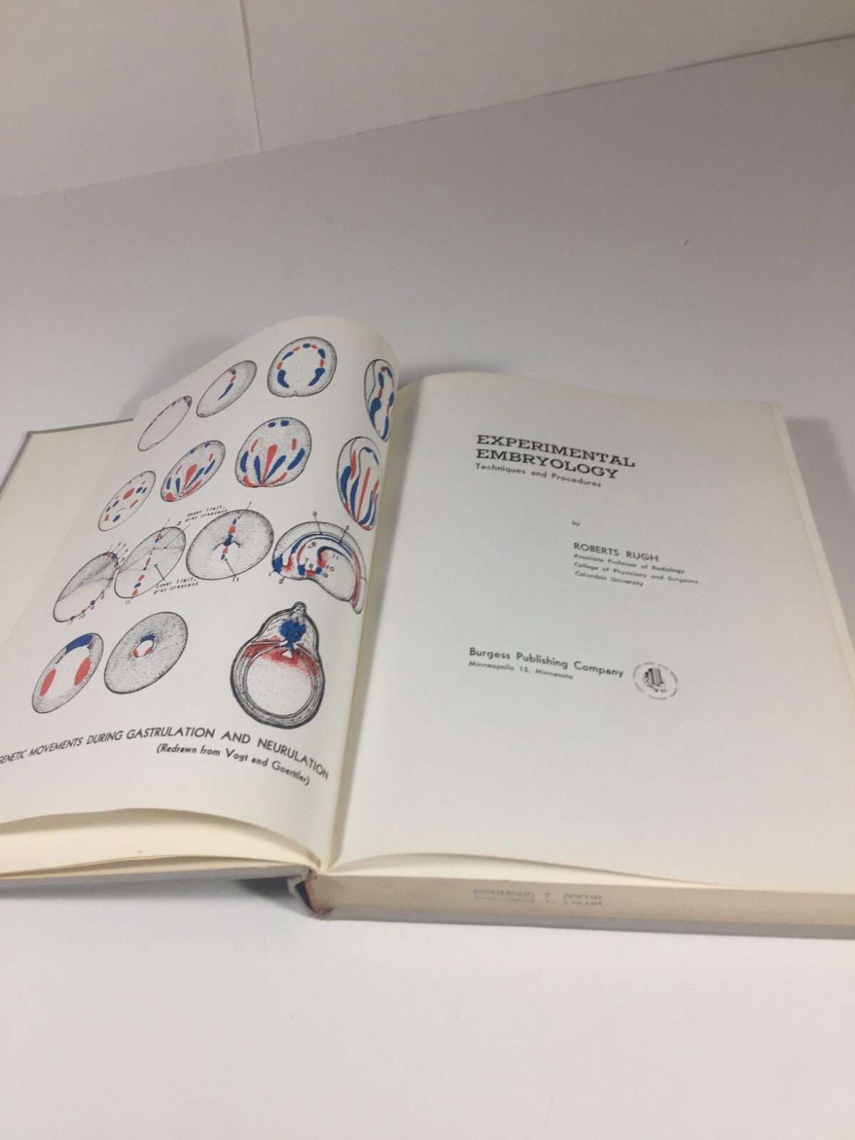 Roberts Rugh – Experimental Embryology 1962 / 65 Minneapolis Burgess Pub. Co