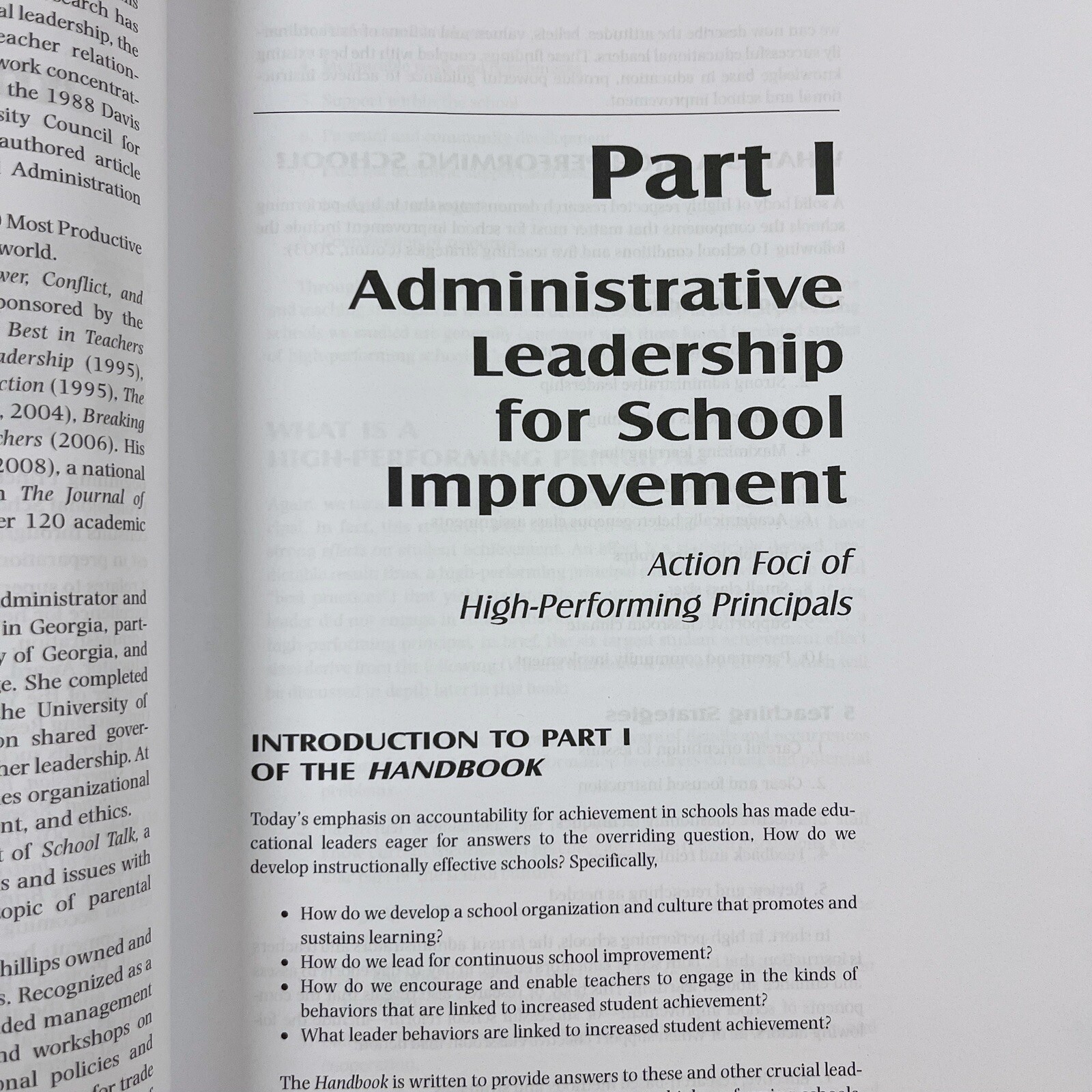 Handbook of School Improvement How High-performing Principals Create High-p..