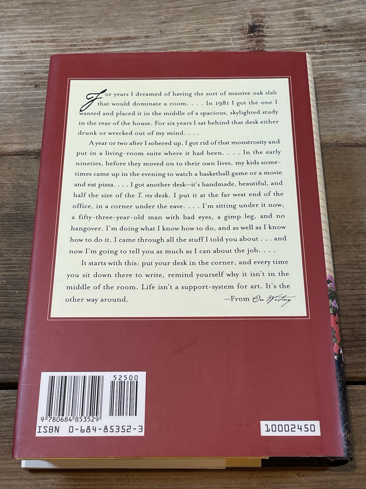 On Writing A Memoir of the Craft Stephen King HCDJ 1st Edition 1st Print G2U