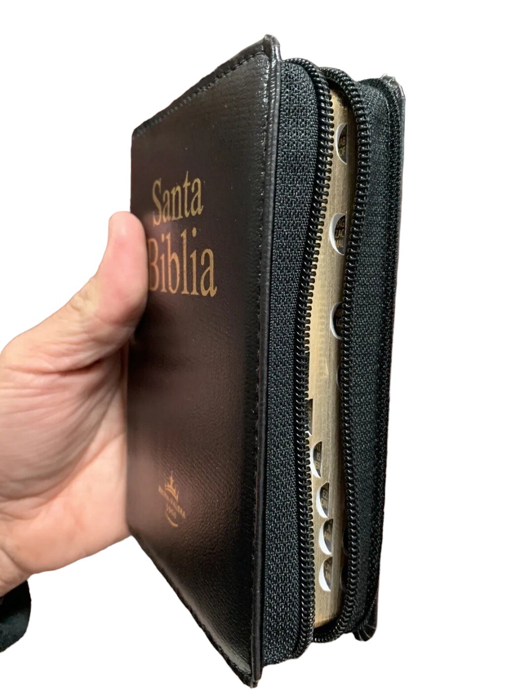 BIBLIA RVR.1960 COMPACTA, ACOLCHONADA PIEL NEGRO Con Índice Y Cierre