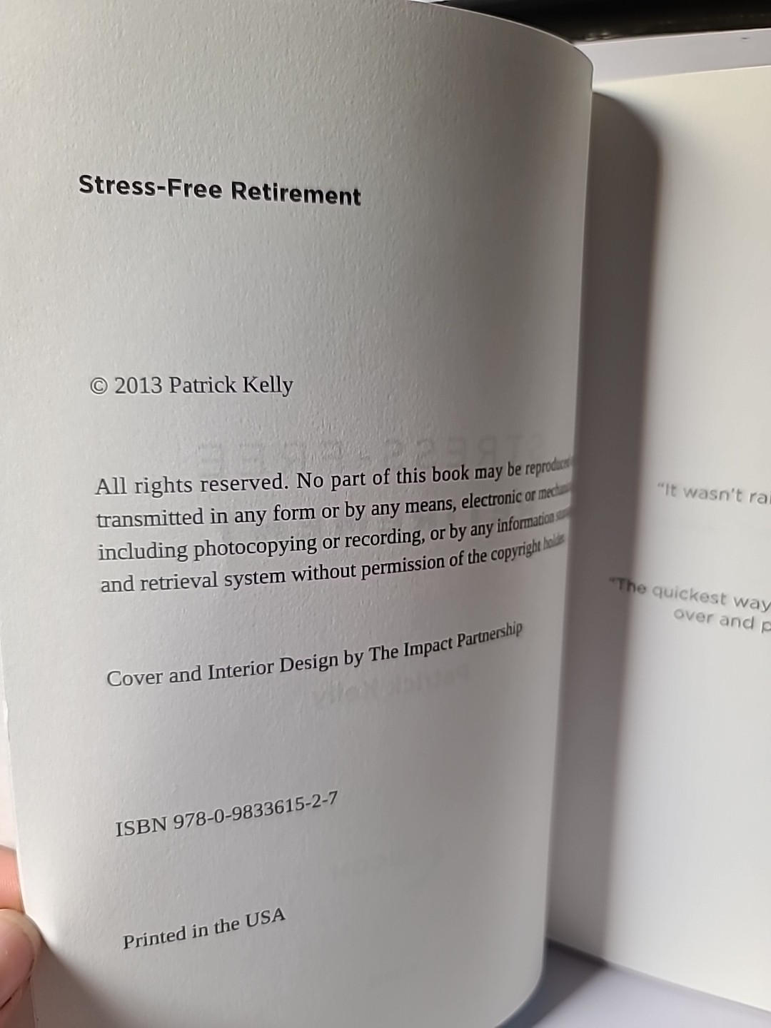 Stress-Free Retirement – Paperback, by Patrick Kelly