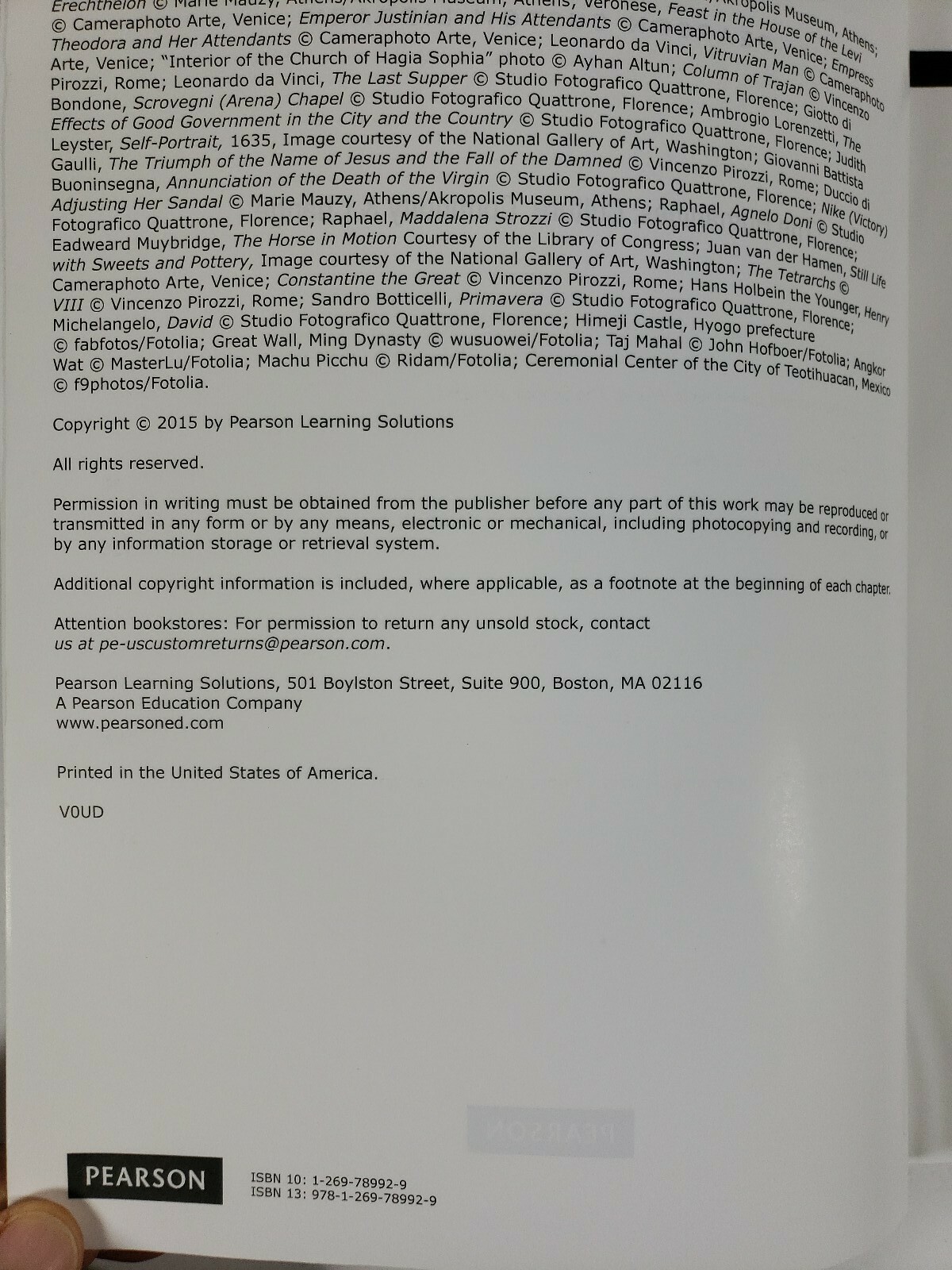 Pearson Custom Library The Humanities: Culture, Continuity & Change 2015