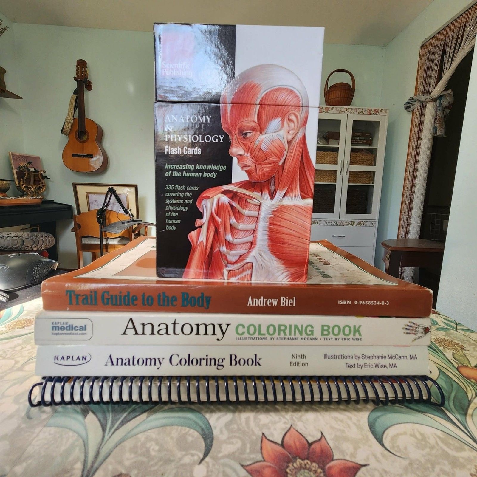 Trail Guide to the Body A&P Texbook+WorkBook & Coloring + Cards: WOW Lot of 5!!