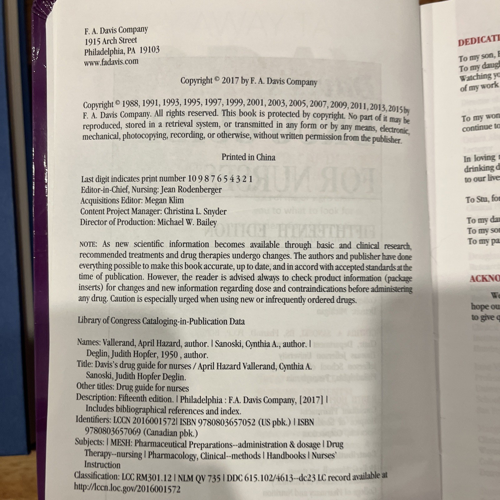 Davis’s Drug Guide For Nurses 15th Edition by April Hazard Vallerand