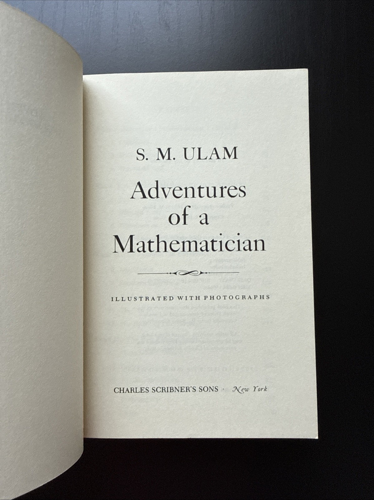 Adventures of a Mathematician (1983) By S. M. Ulam Biography Scribner’s PB VG+