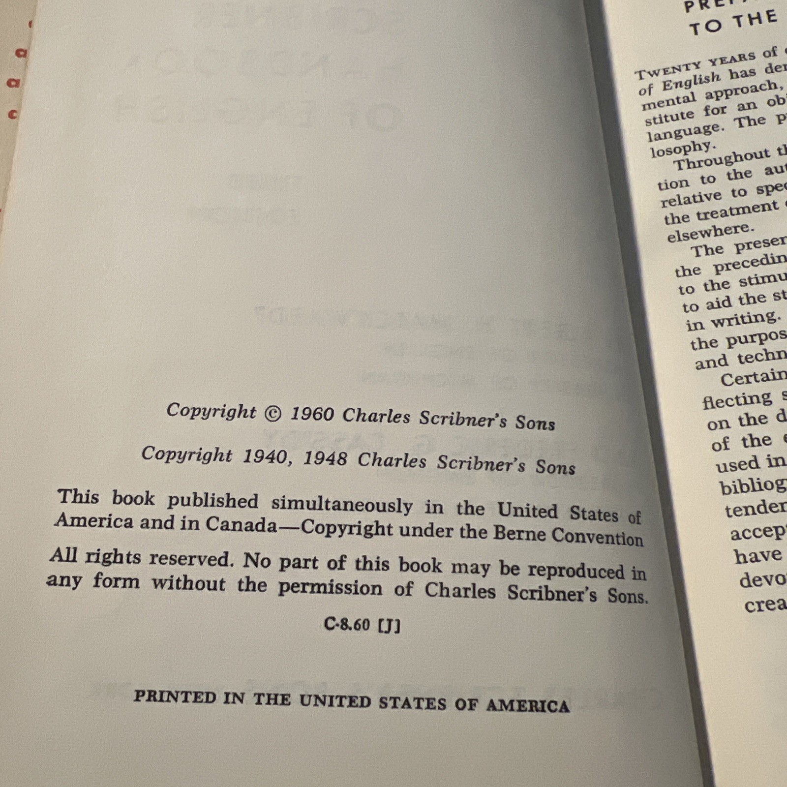 Scribner Handbook Of English Third Edition 1960 Vintage Cassidy & Marckwardt