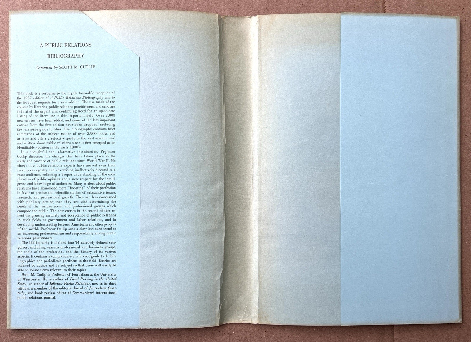 A Public Relations Bibliography 1965 SM Cutlip Journalism History Reference