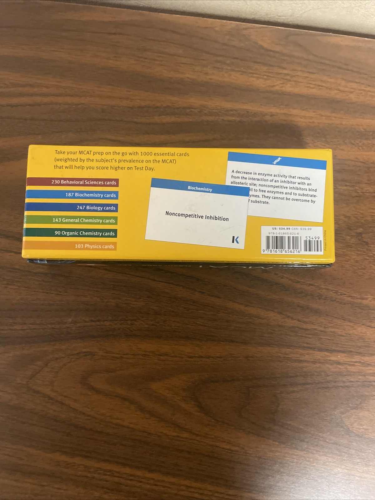 Kaplan MCAT Flashcards Study Cards Medical Exam Prep Set 1000 Cards Exc Cond