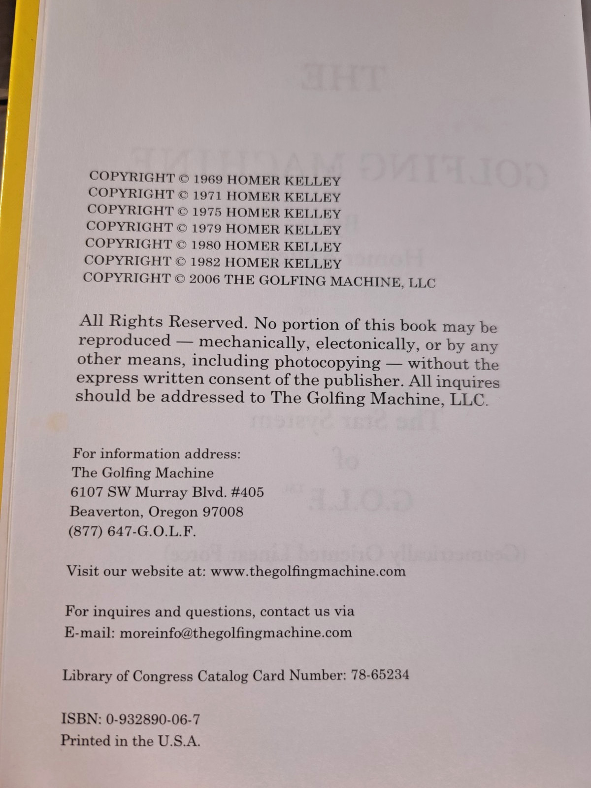 The Golfing Machine 7th Edition Hardcover