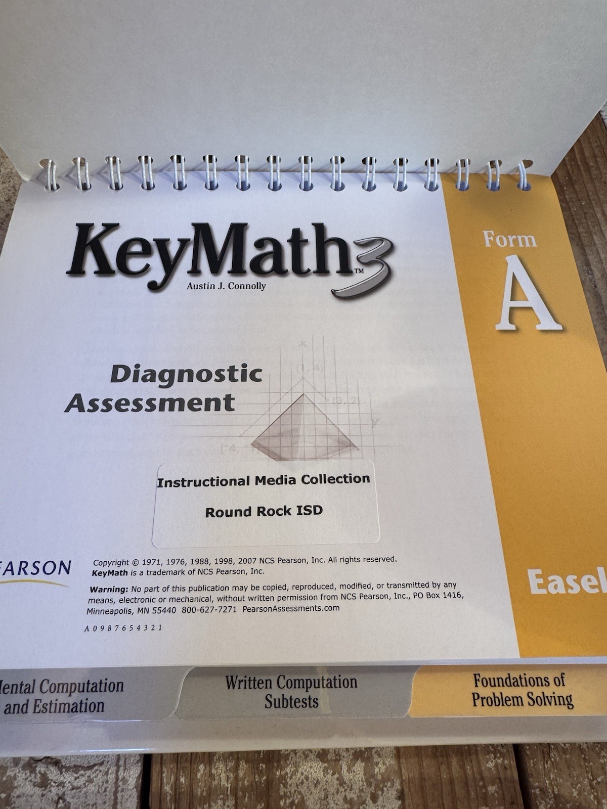 KeyMath-3 Diagnostic Assessment Form A Complete Set With Carrying Bag
