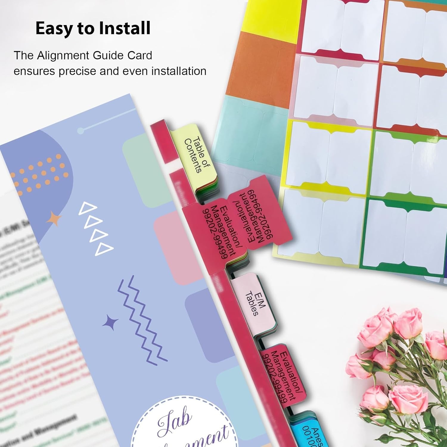 Complete Set of 96 CPT 2026 Laminated Index Tabs with Alignment Guide & Bookmark