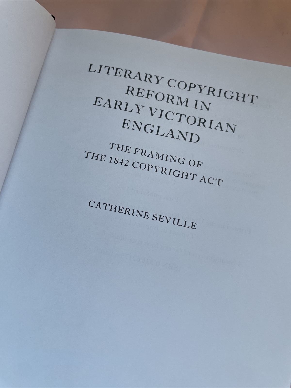 Literary Copyright Reform in Early Victorian England The Framing